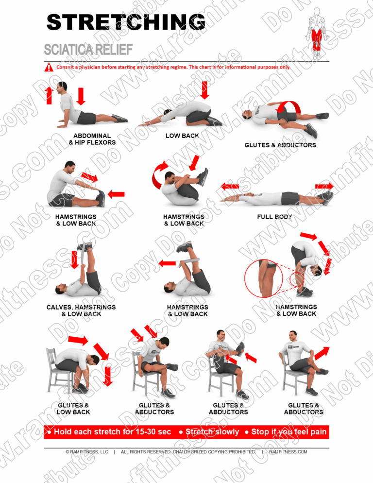Buy Print License For Sciatica Stretching Guide Relieve Sciatic Nerve Pain With Targeted Stretches