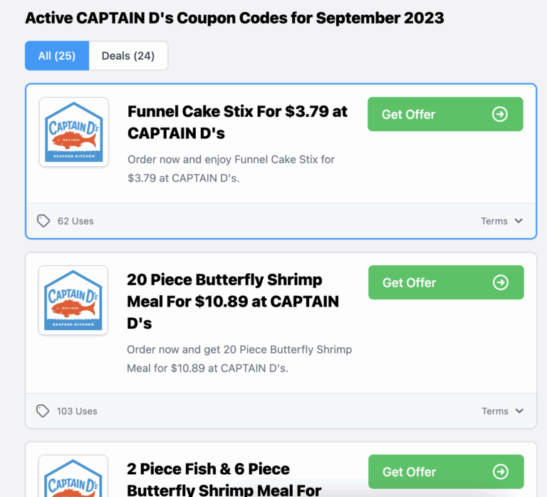 Captain D s Coupons 2025