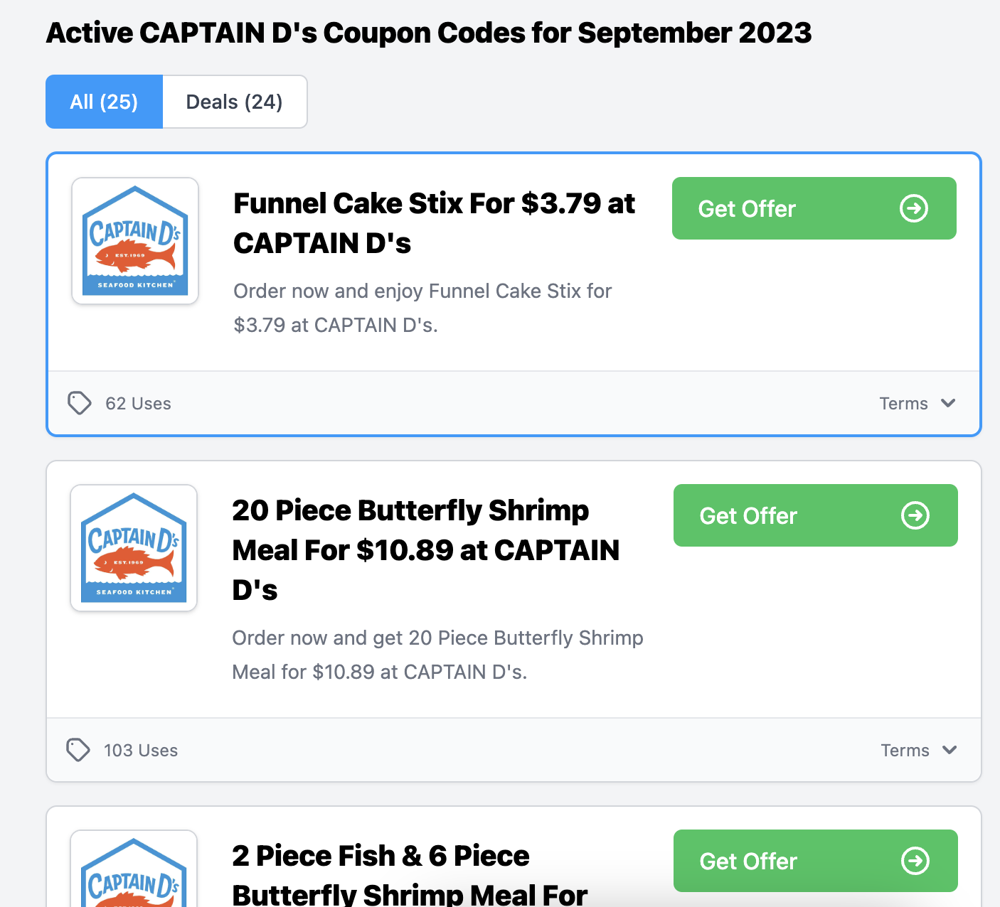 Captain D s Coupons 2025