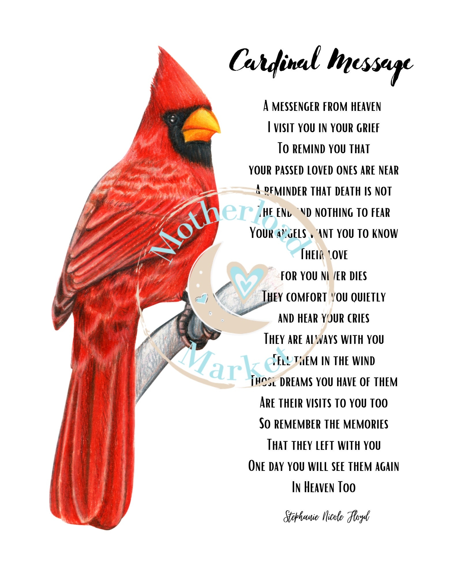 Cardinal Printable Wall Art Cardinal Poem Cardinal Past Loved One Gift Cardinal Memorial Gift Etsy Israel