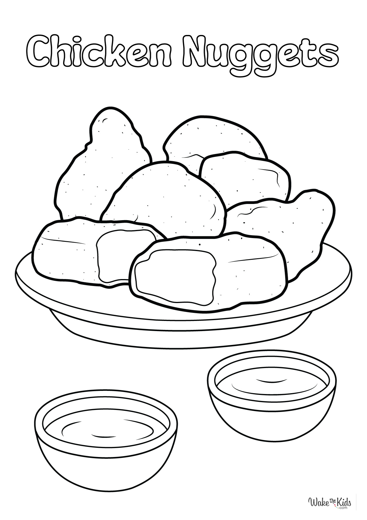 chicken nugget colouring pages printable