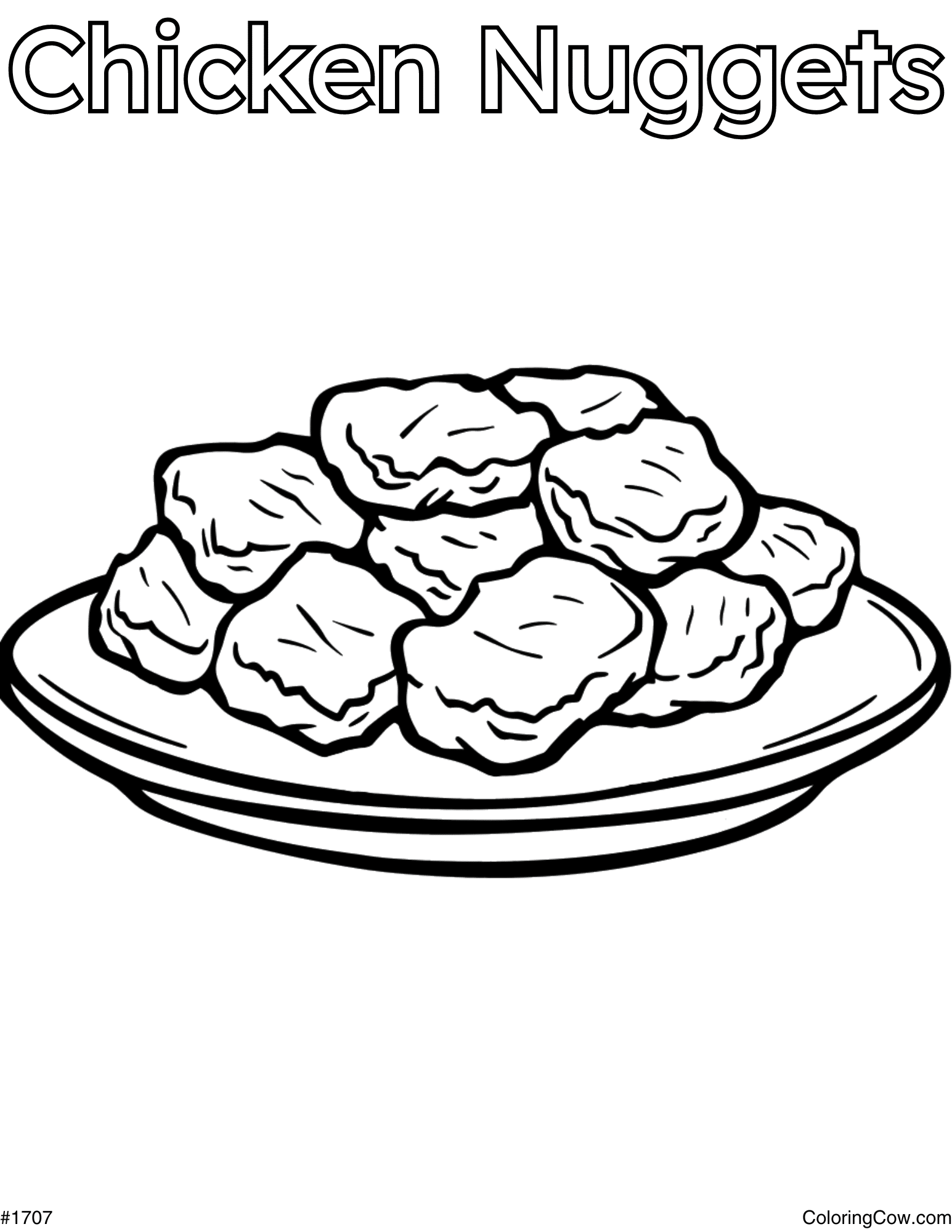 Chicken Nuggets Coloring Page