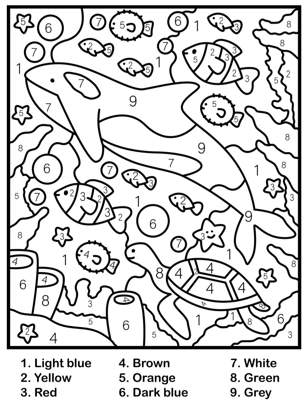 color by number printable pdf