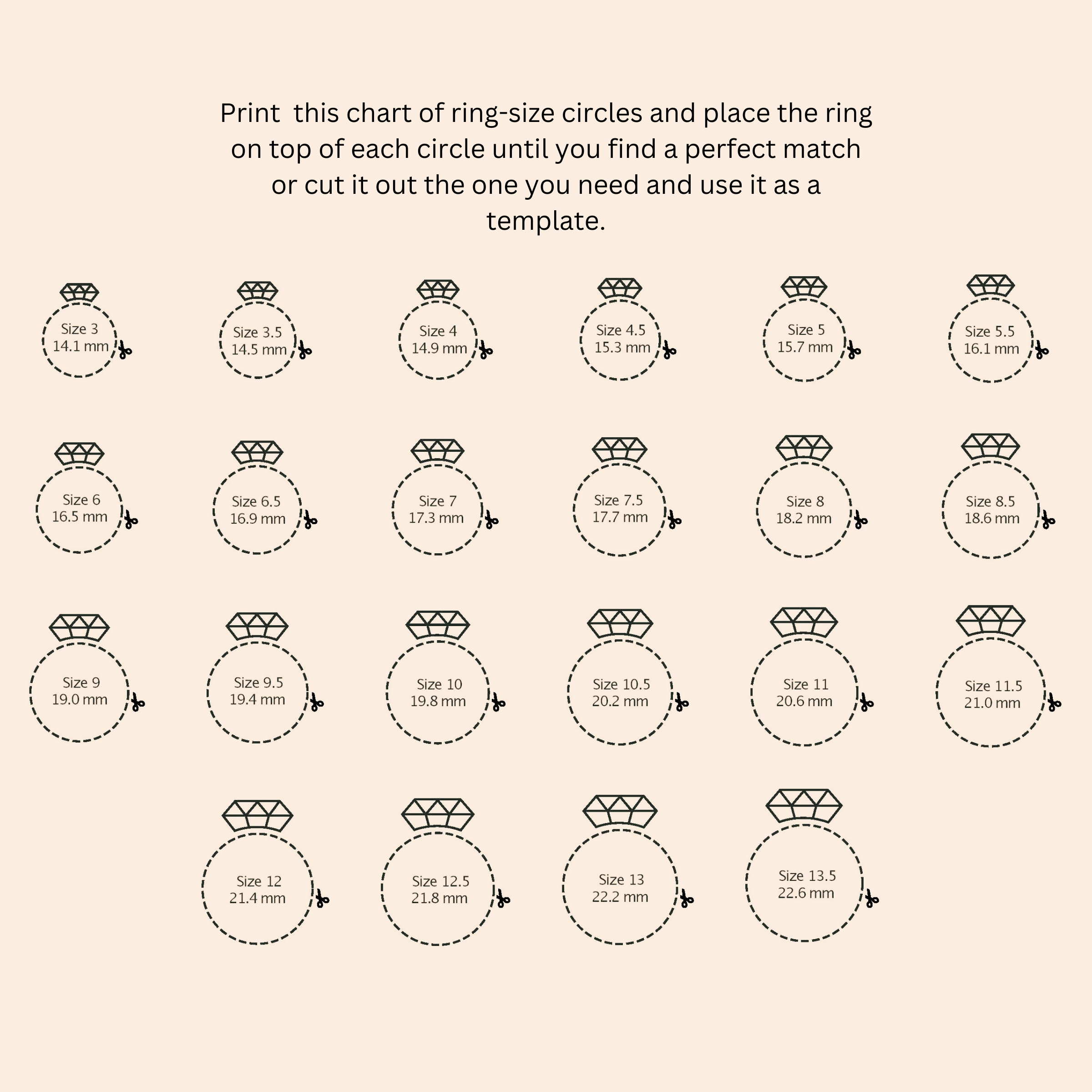 Circumference Ring Size Alphabet To Number Printable Ring Sizer Ring Size Finder Ring Size Measurin