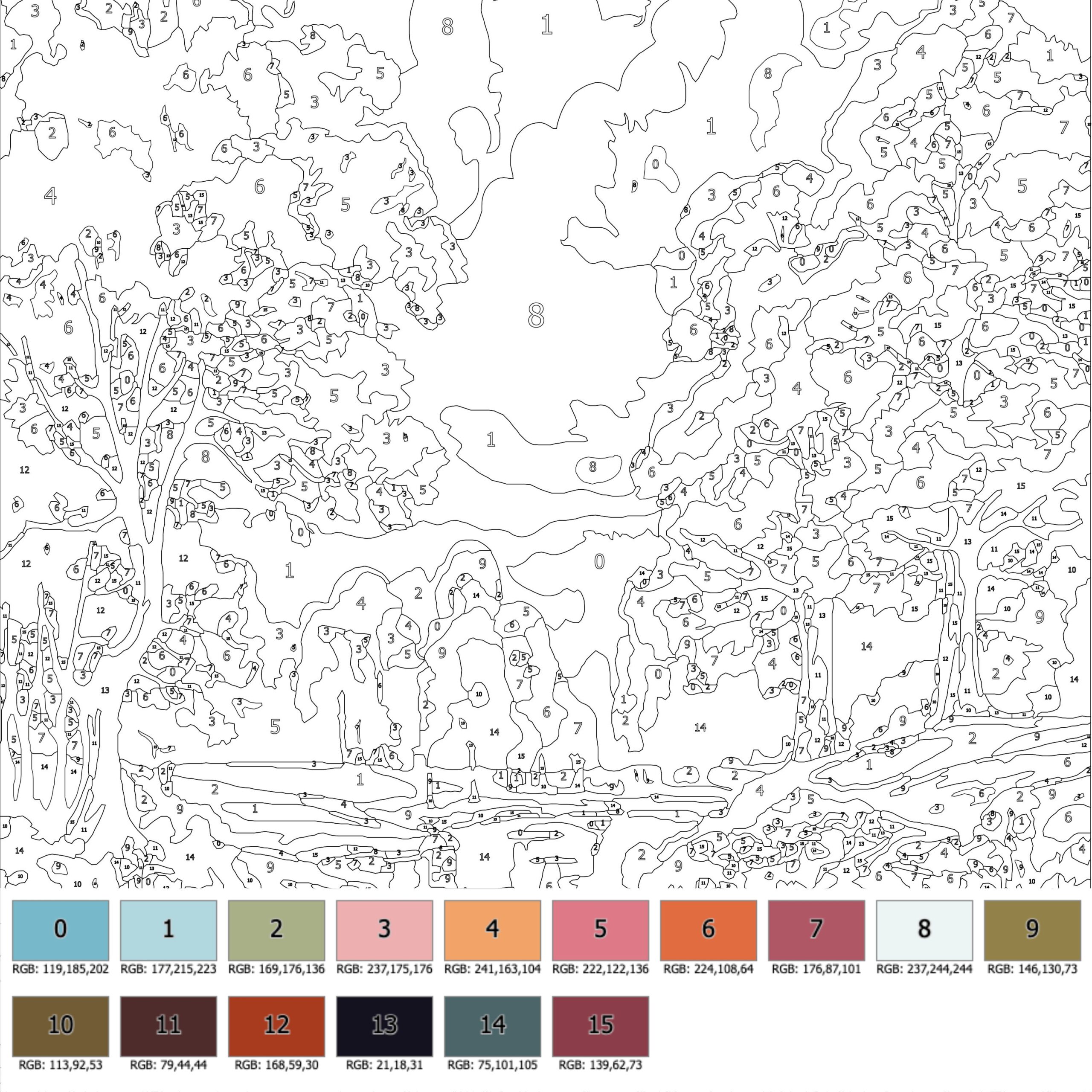Color By Number For Adult Paint By Number Printable Beauty Landscape Coloring Pages sheets Digital Download advanced Detailed Book 441 Etsy Denmark