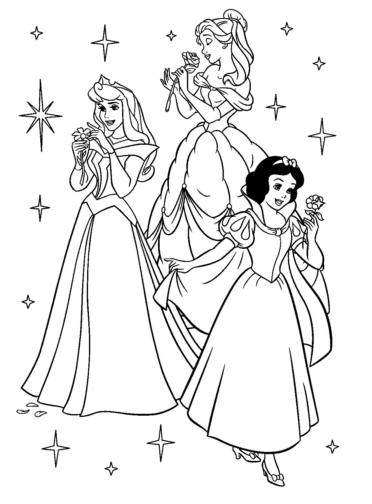 princess printable colouring pages