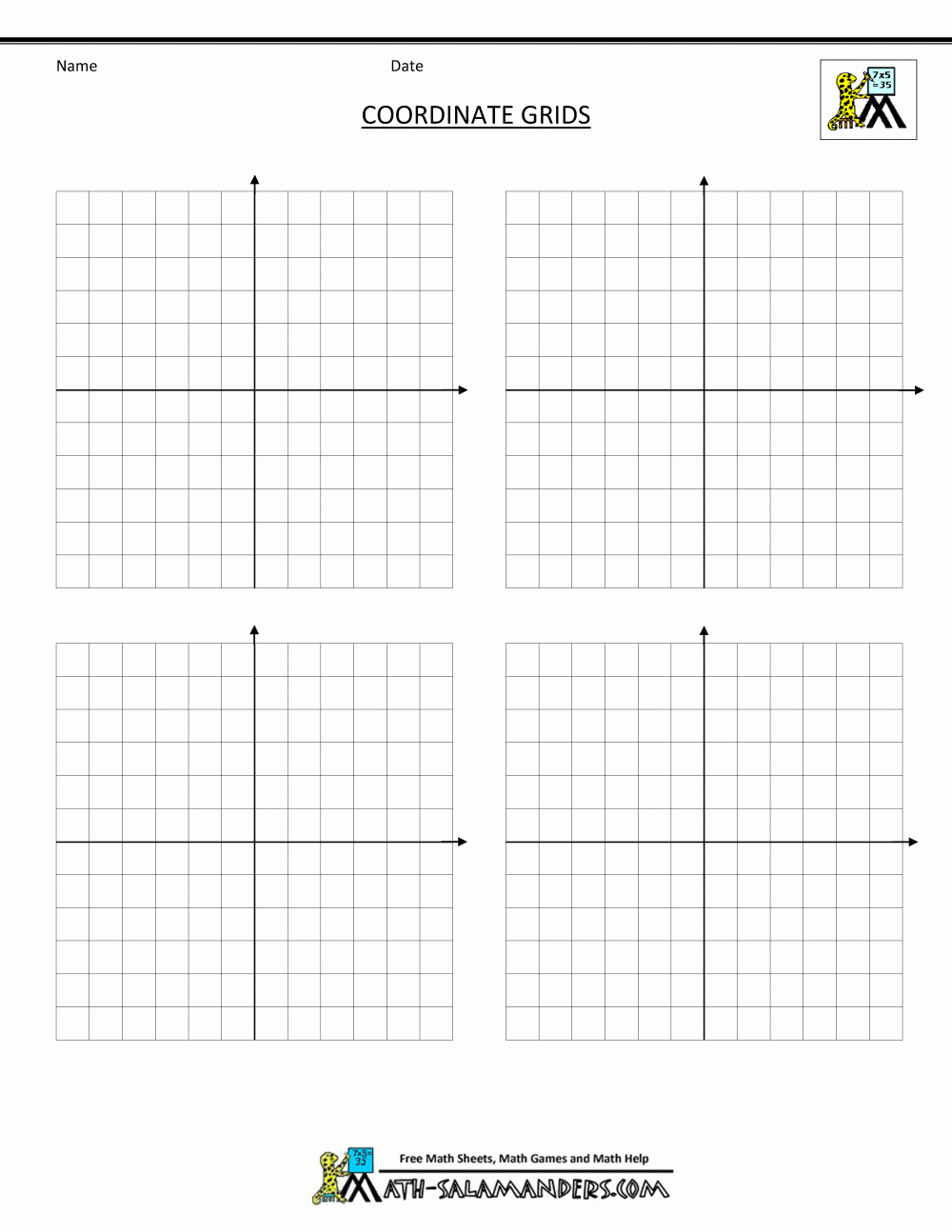 Coordinate Plane Grid Printable Coordinate Templates Worksheets Library