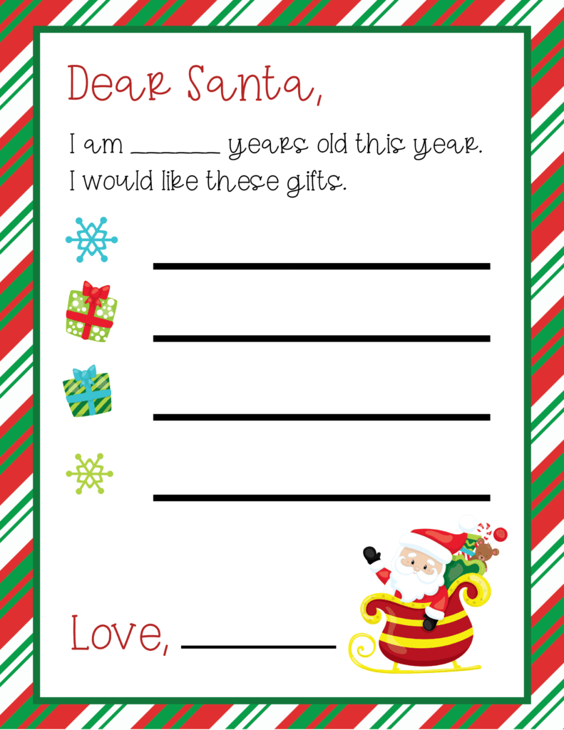 printable santa list