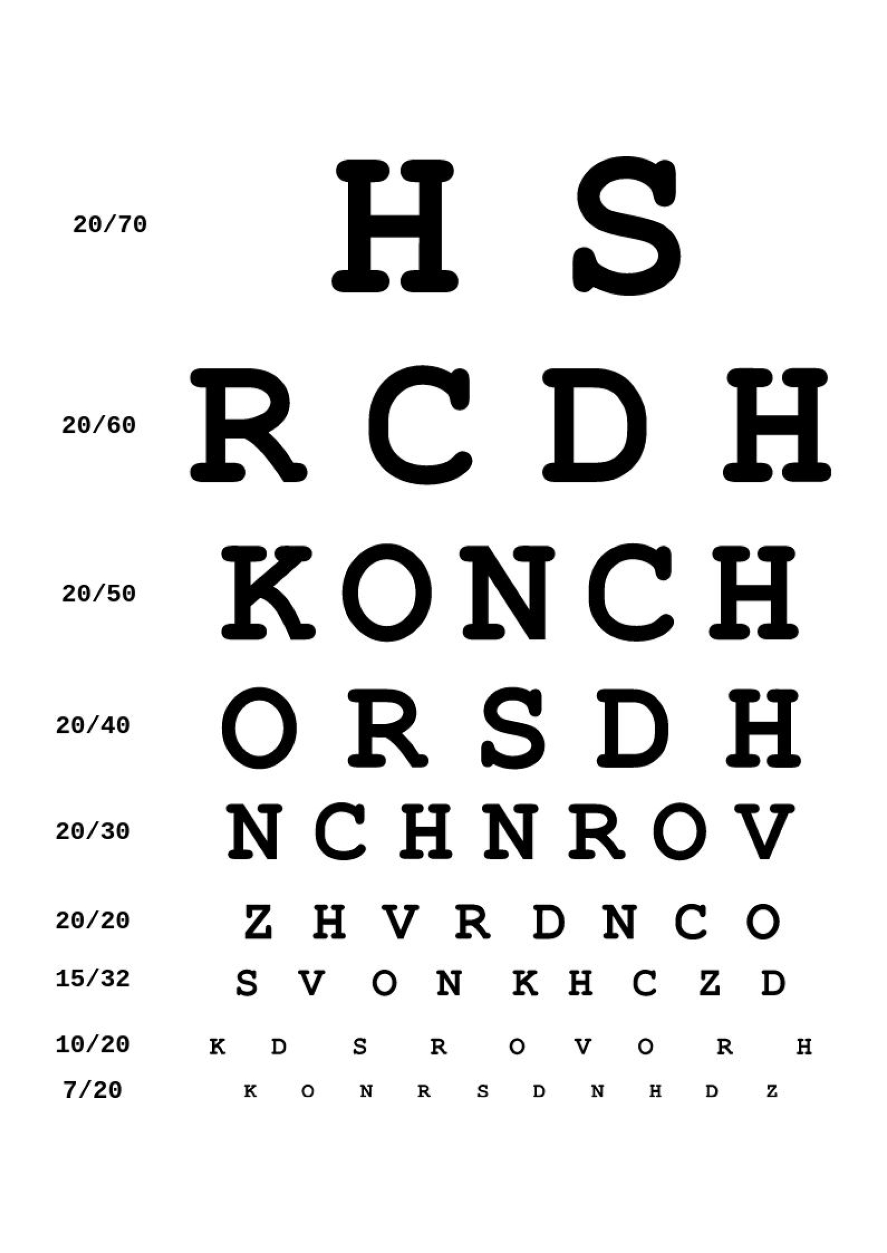 printable eye test chart
