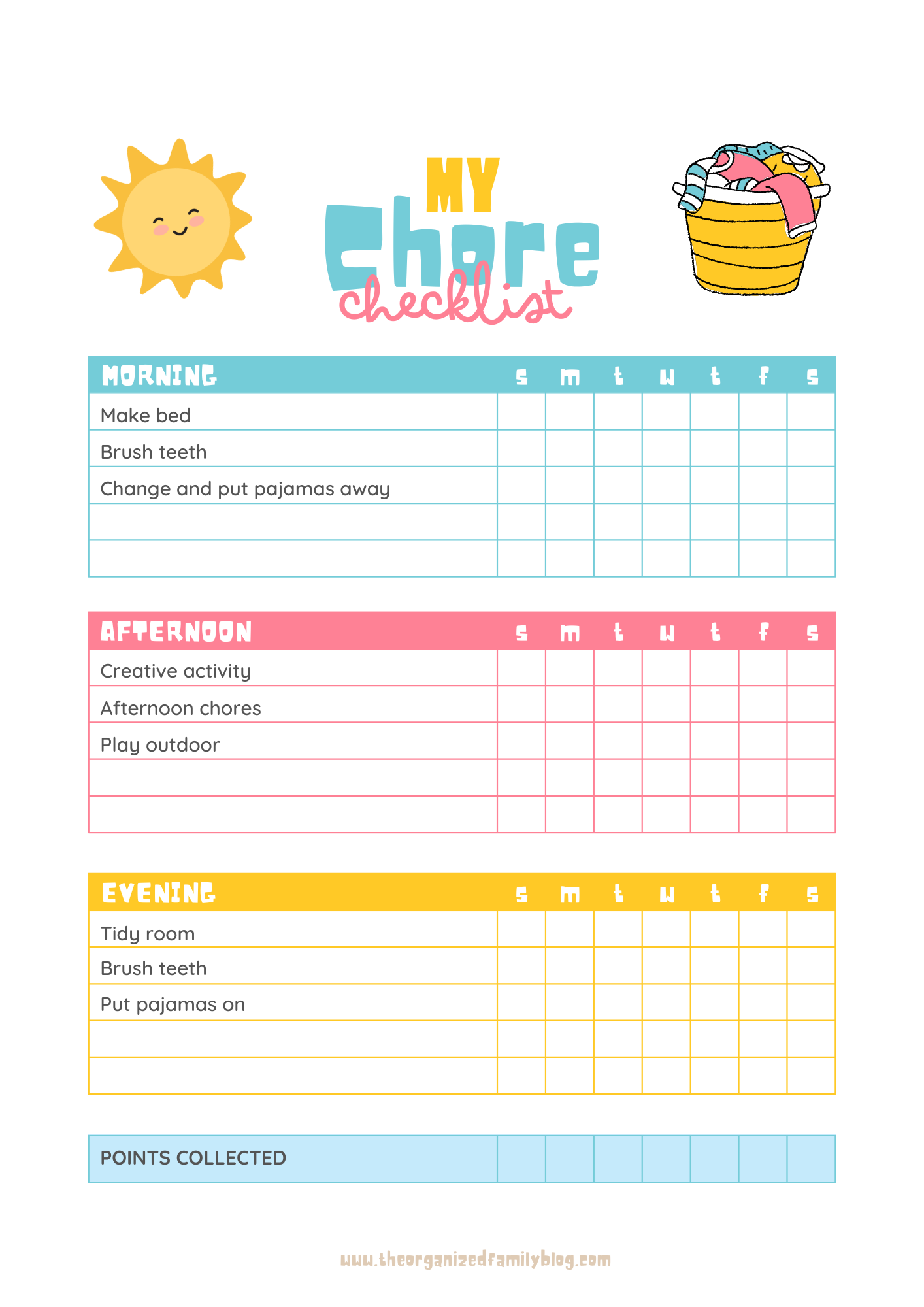 responsibility chart printable