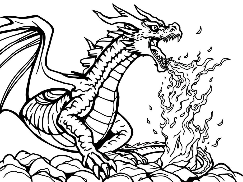 printable dragon coloring