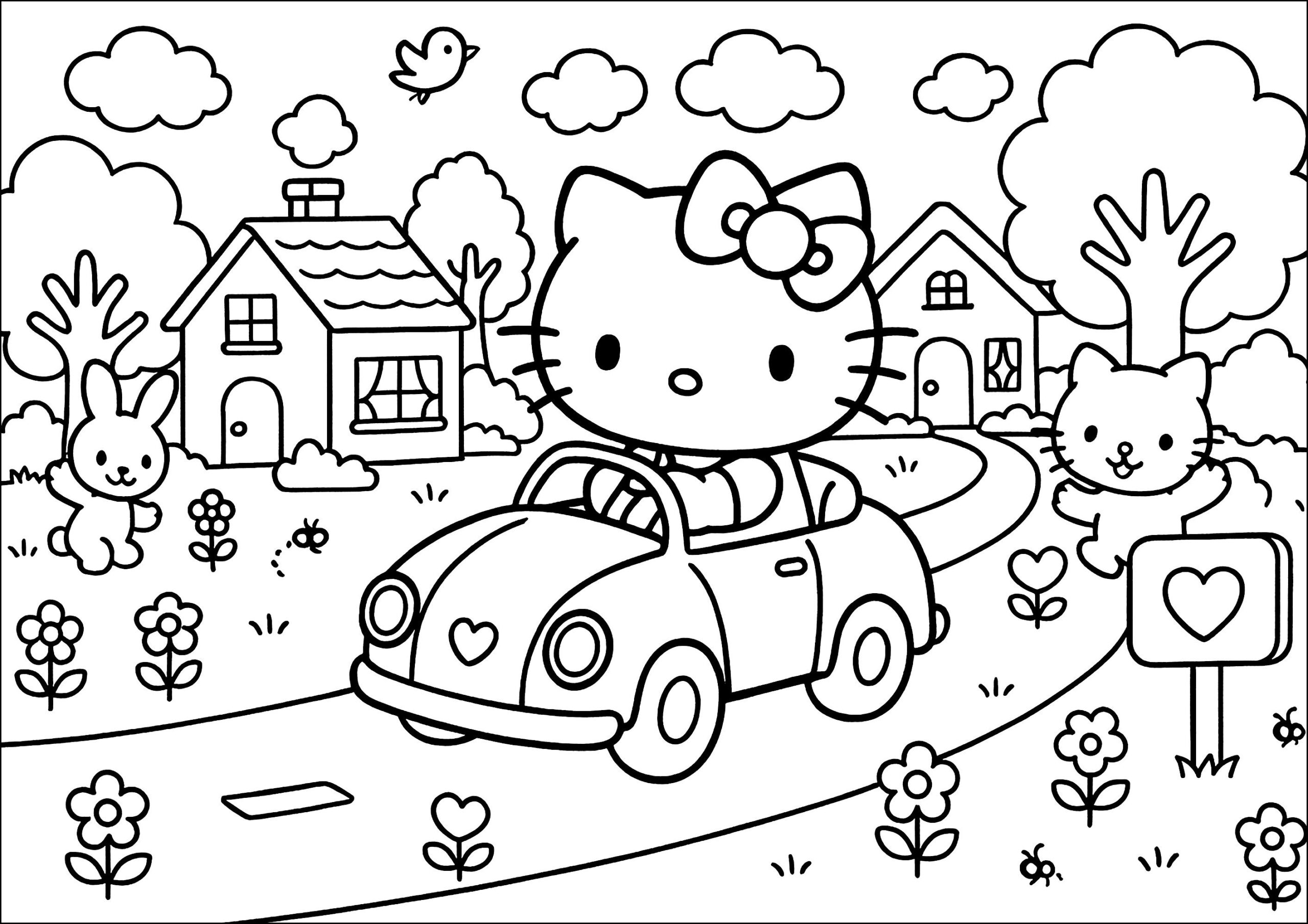 hello kitty free printable coloring pages