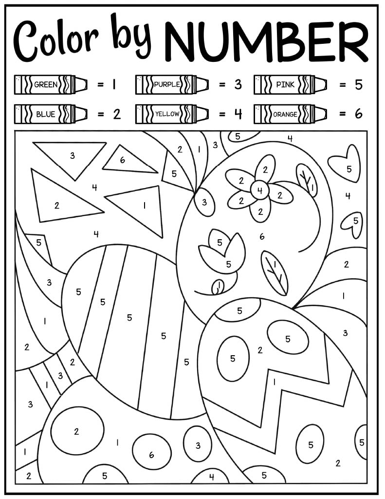color by number printable pages