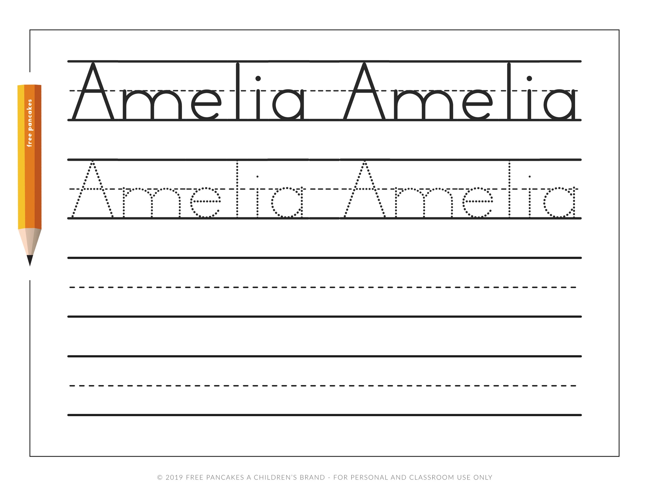 name tracing printables free