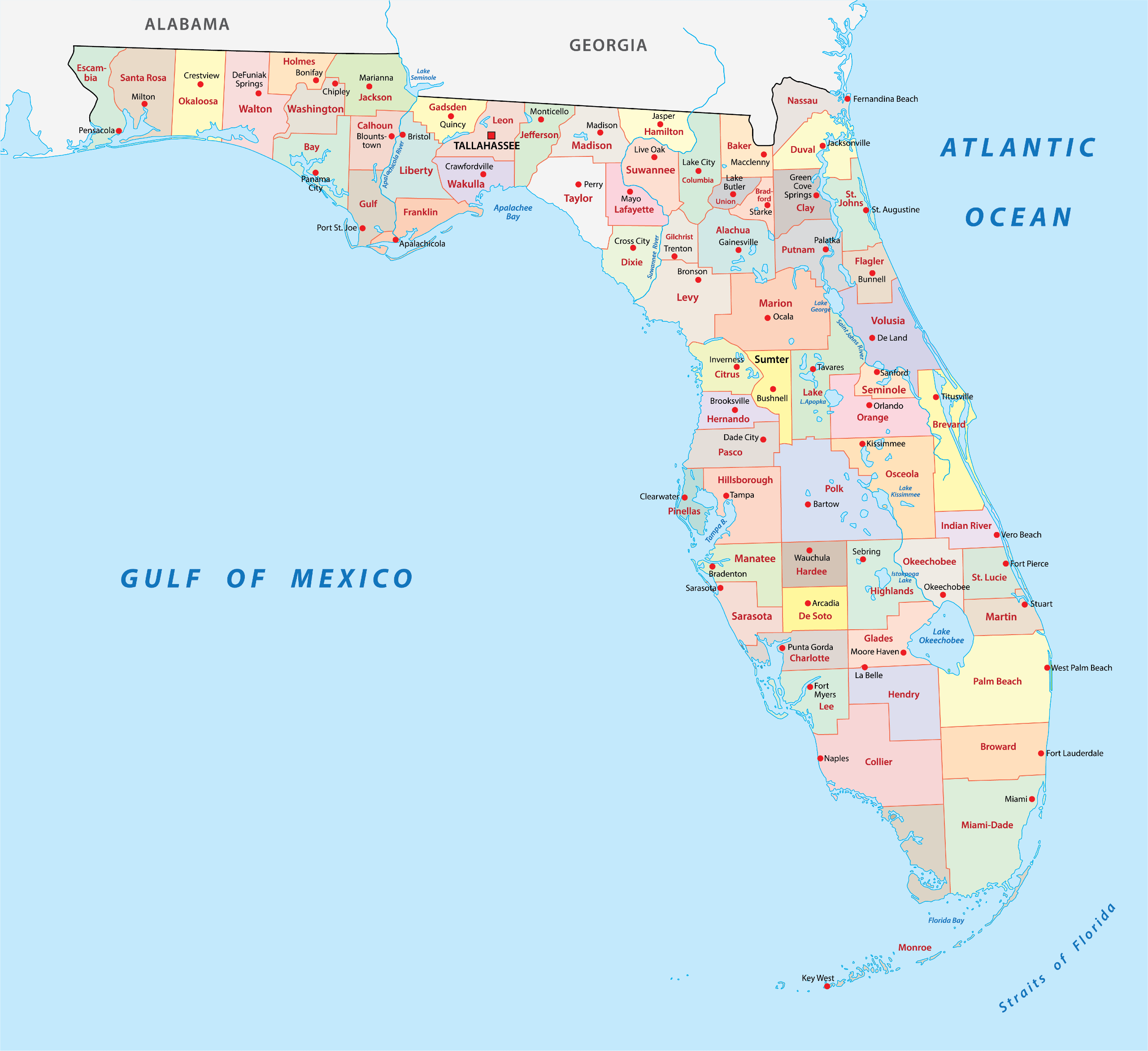 printable florida county map