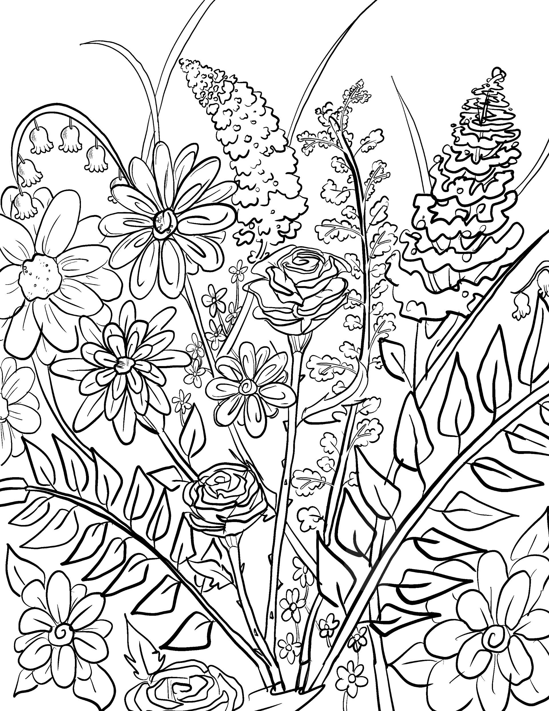 free coloring pages flowers printable