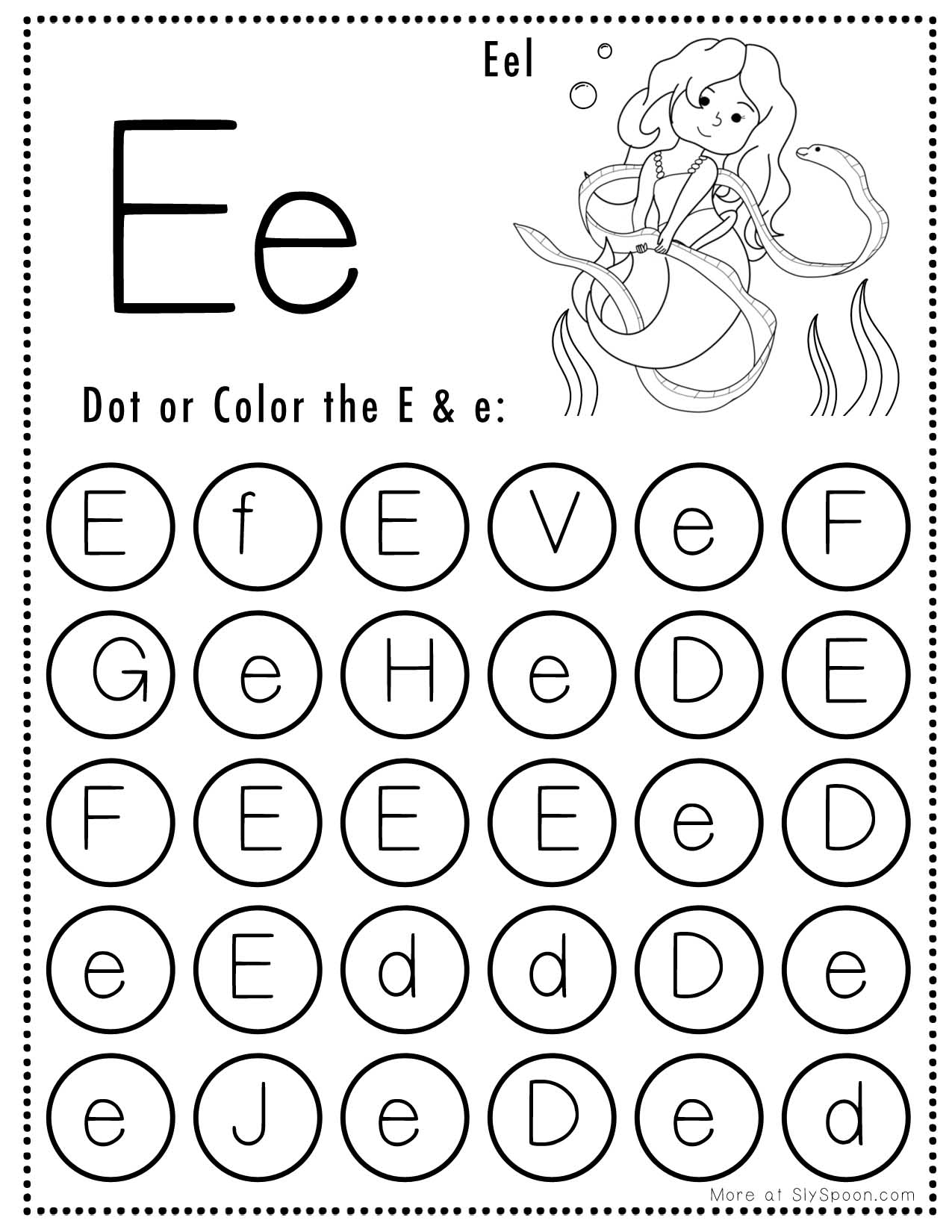 printable letter e