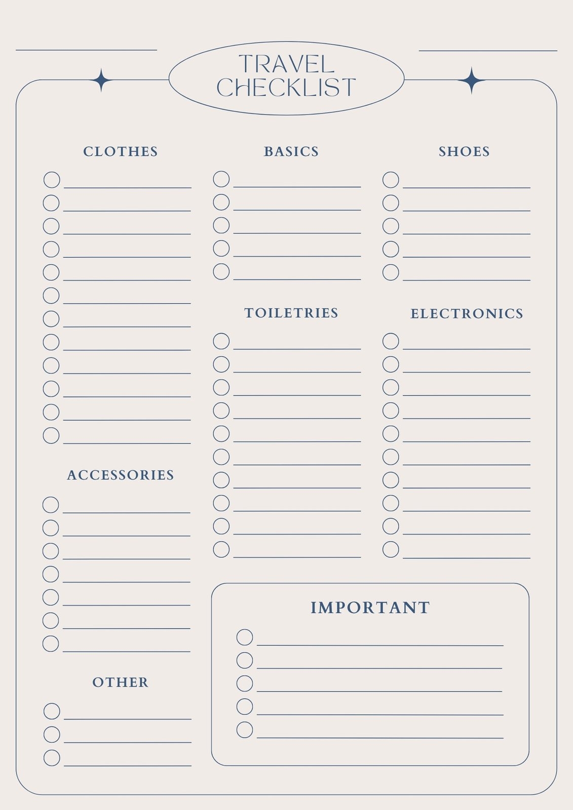 printable packing list