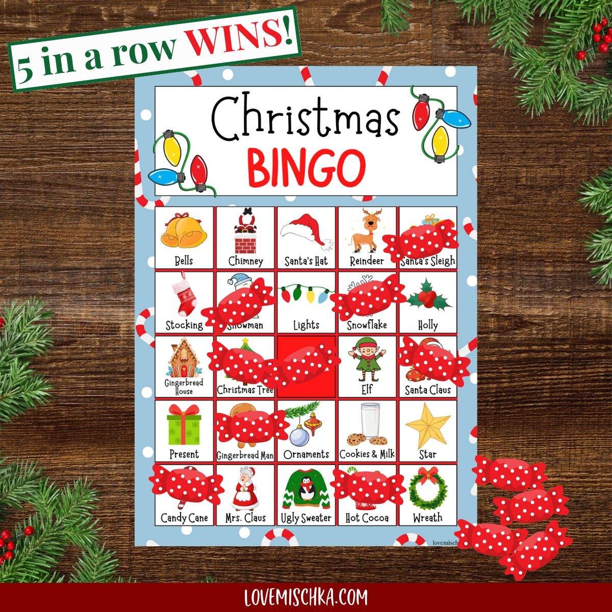Free Christmas Bingo Printable Love Mischka