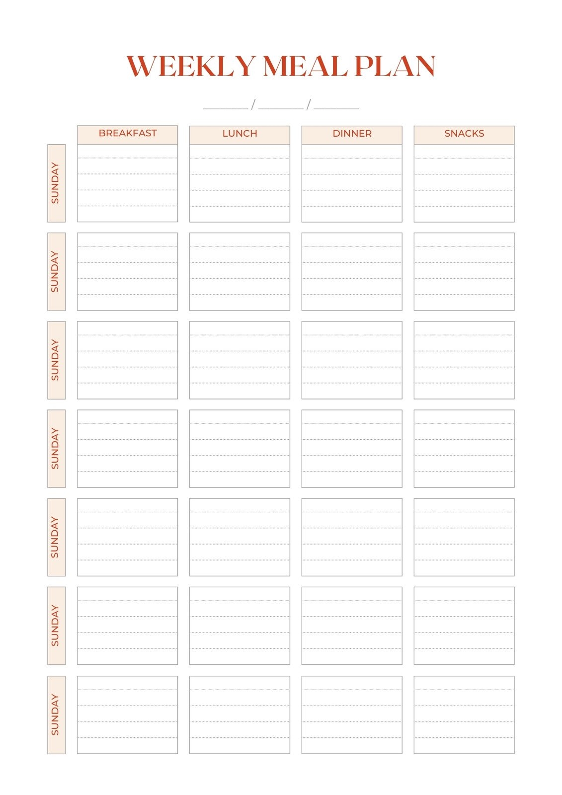 meal plan printable