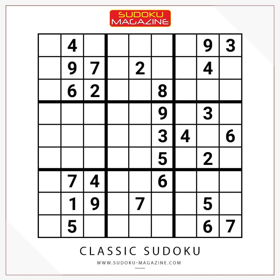 Free Daily Sudoku Classic Sudoku 9 9 0012 Sudoku Magazine