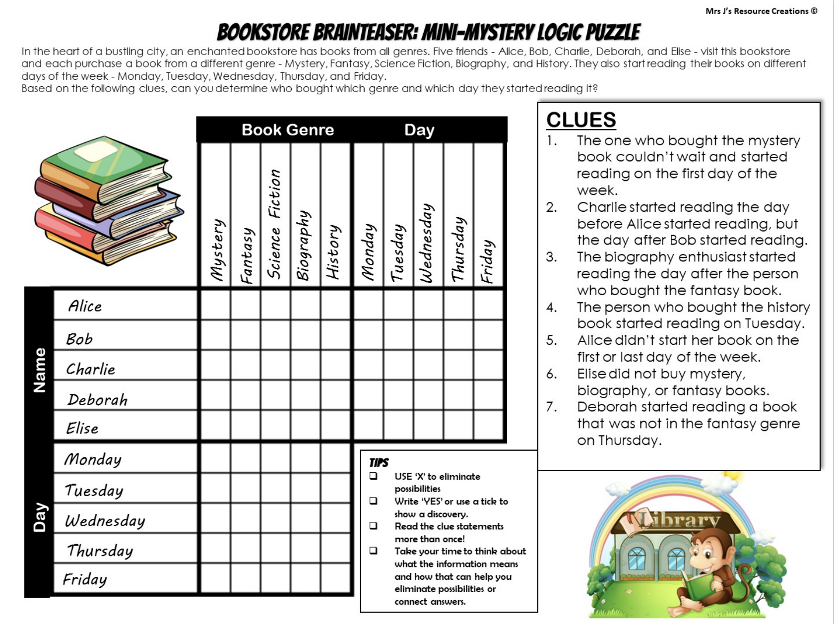 logic problems printable