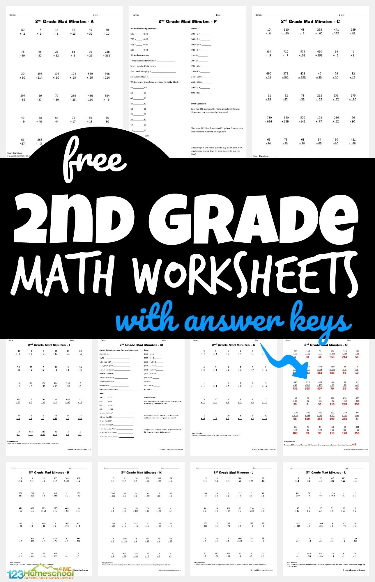 printable math worksheets for second graders