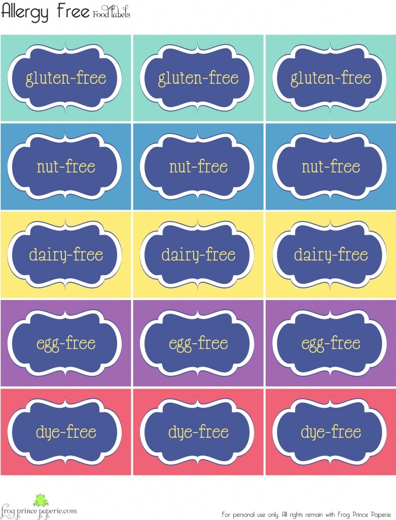 Free Printable Allergy Free Party Food Labels Frog Prince Paperie