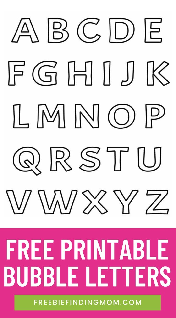 Free Printable Bubble Letters Alphabet
