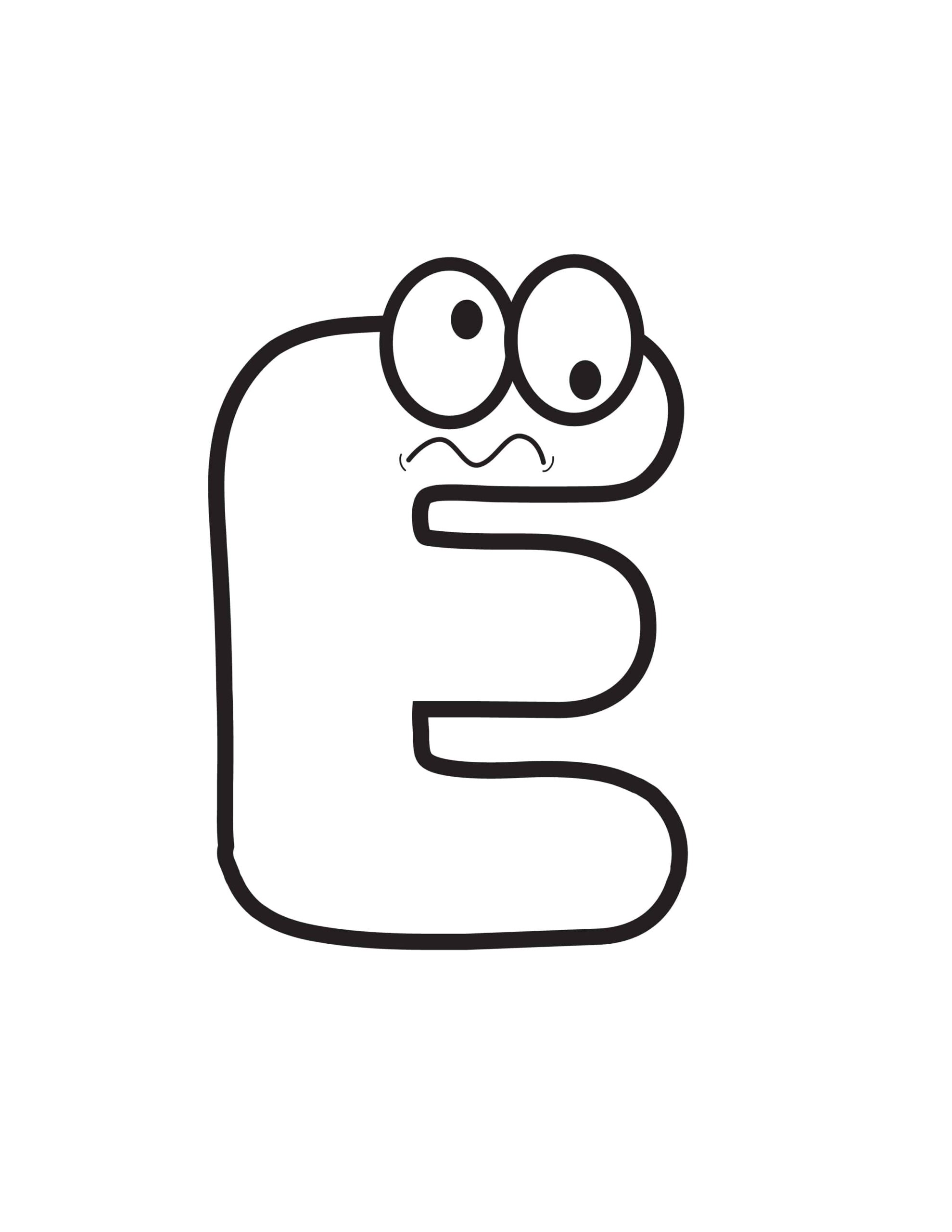 Free Printable Cartoon Letters Cartoon Letter E