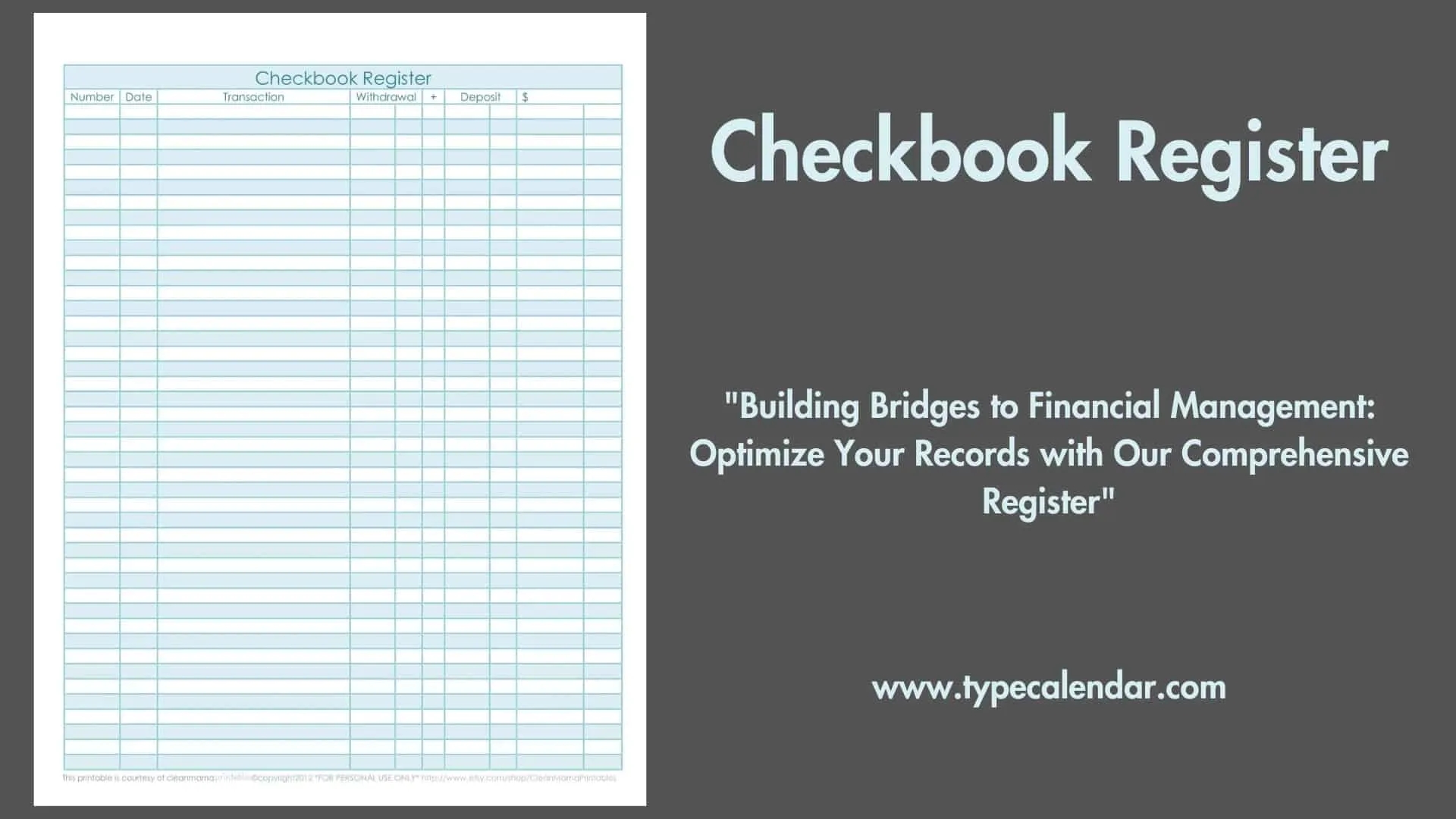 check register printable