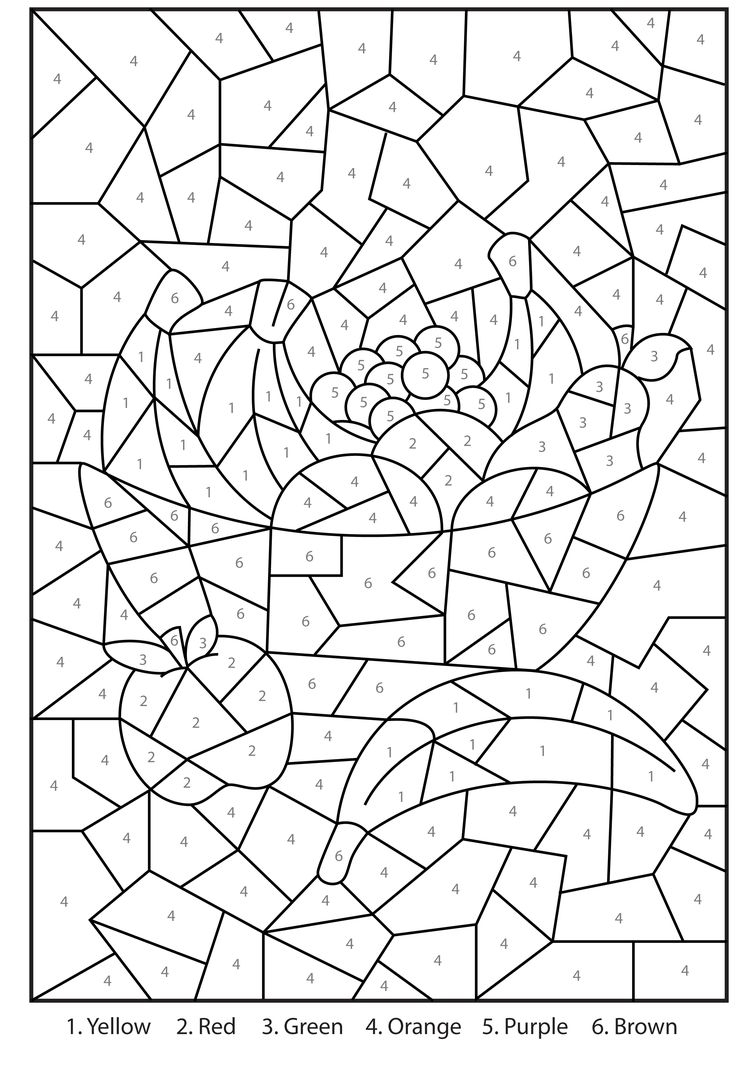 color by number printables for adults