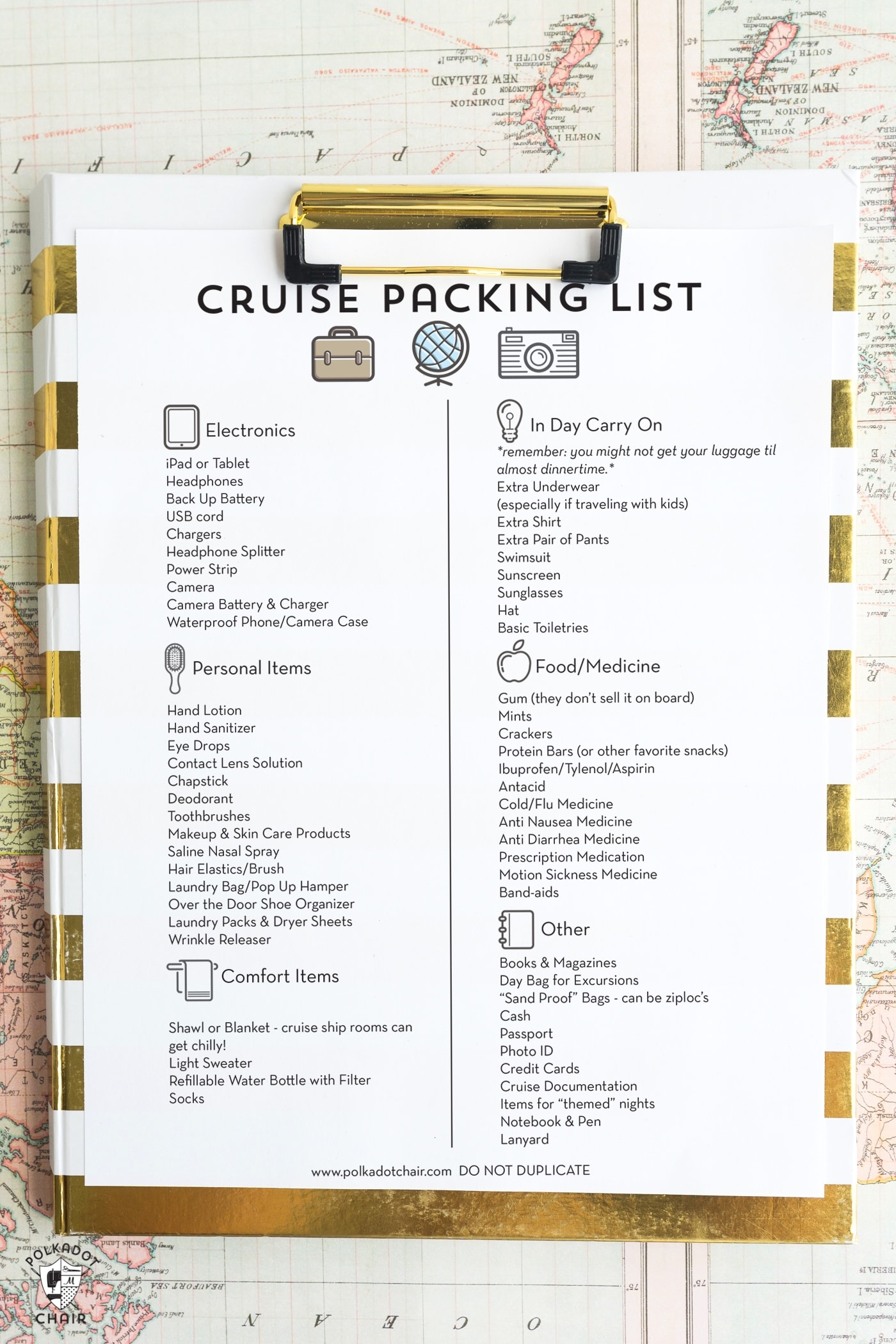 cruise packing checklist printable
