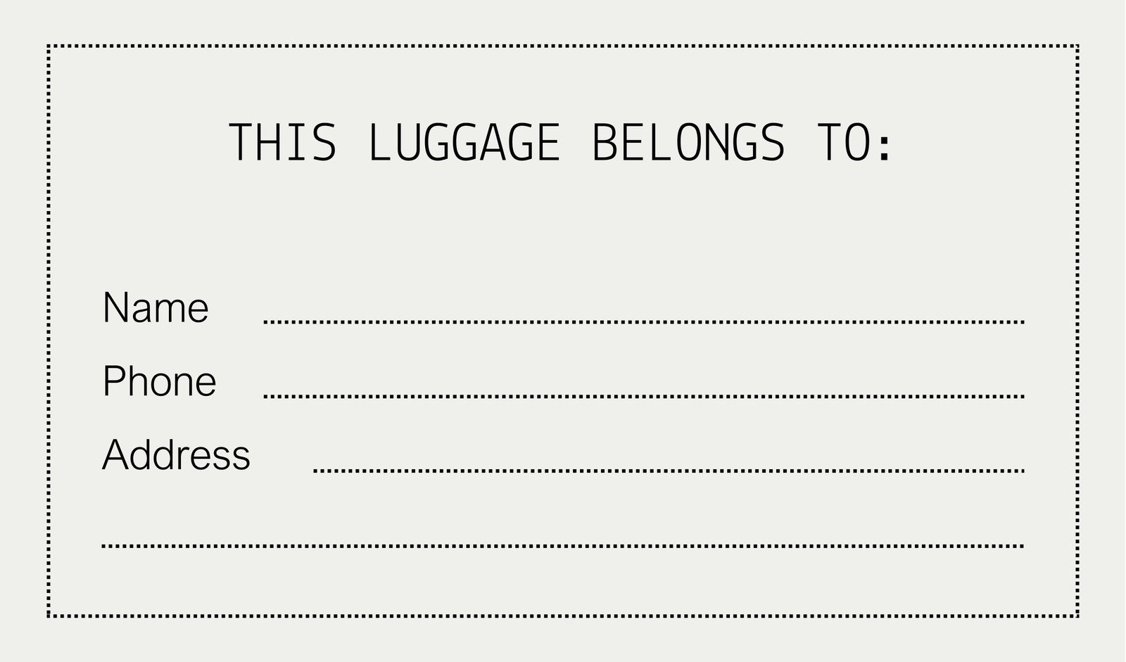 printable luggage tags