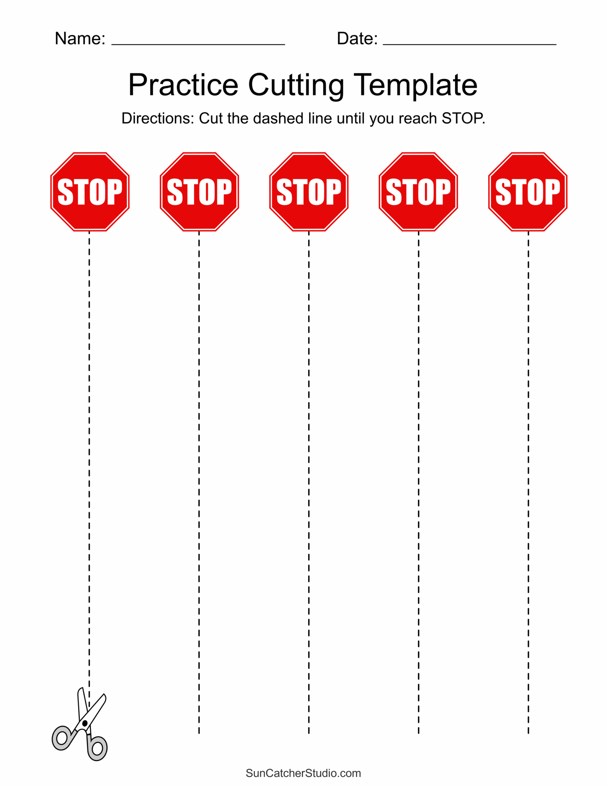 cutting practice printable