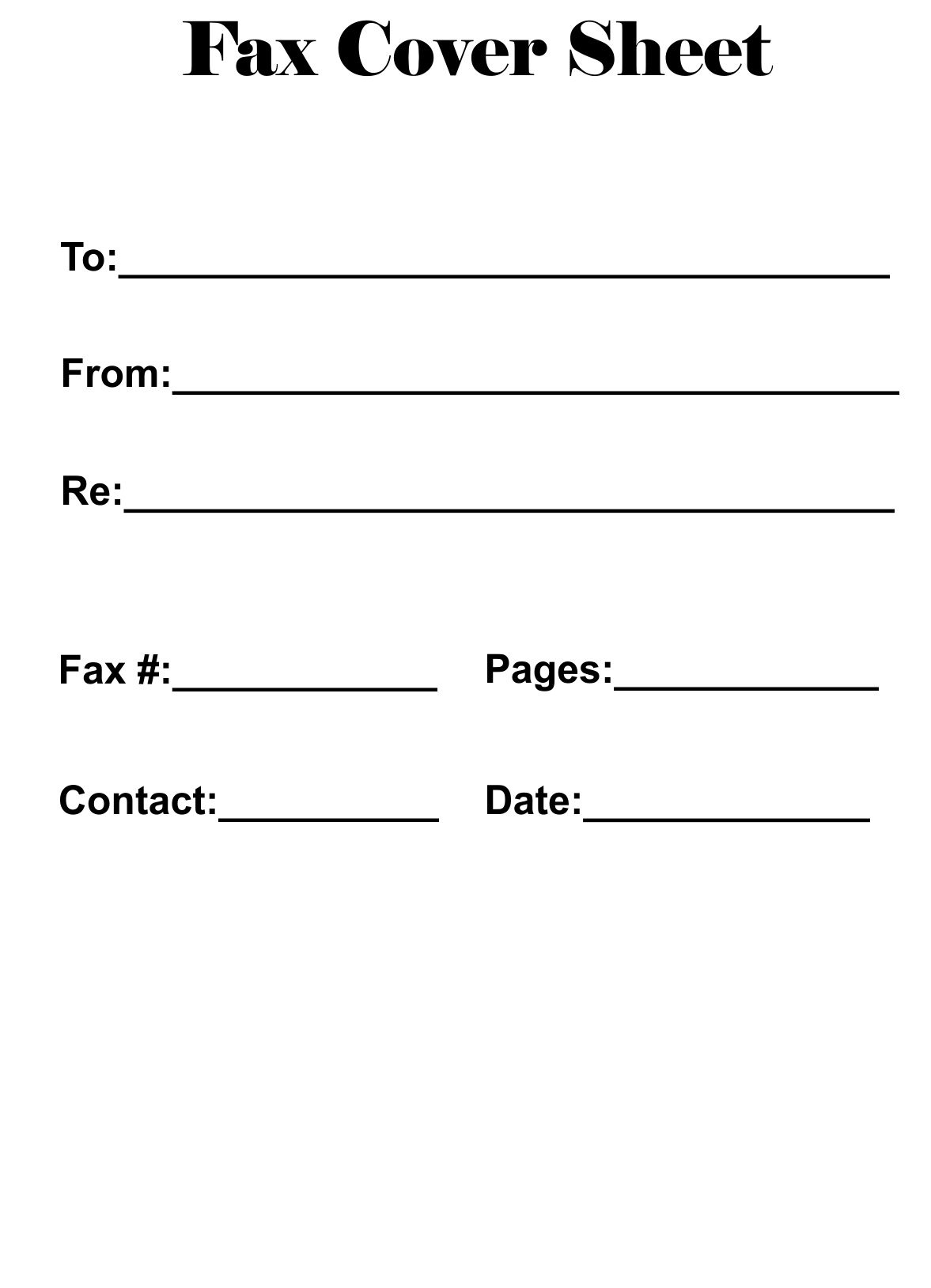 printable fax cover sheet