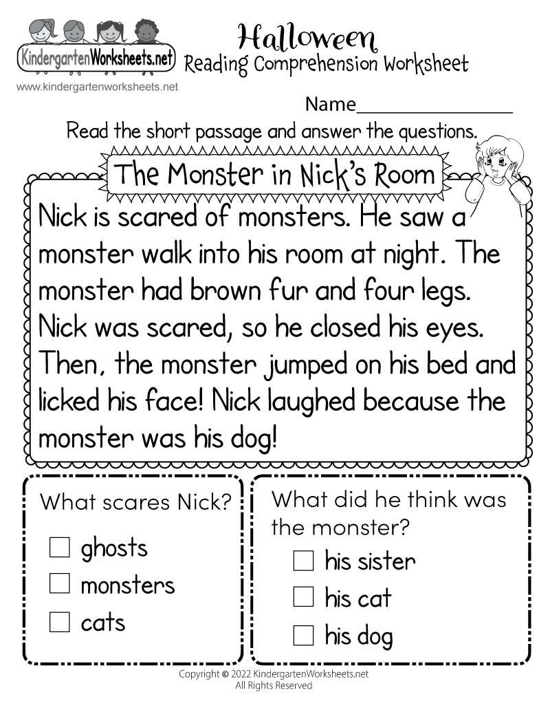 free printable reading comprehension worksheets