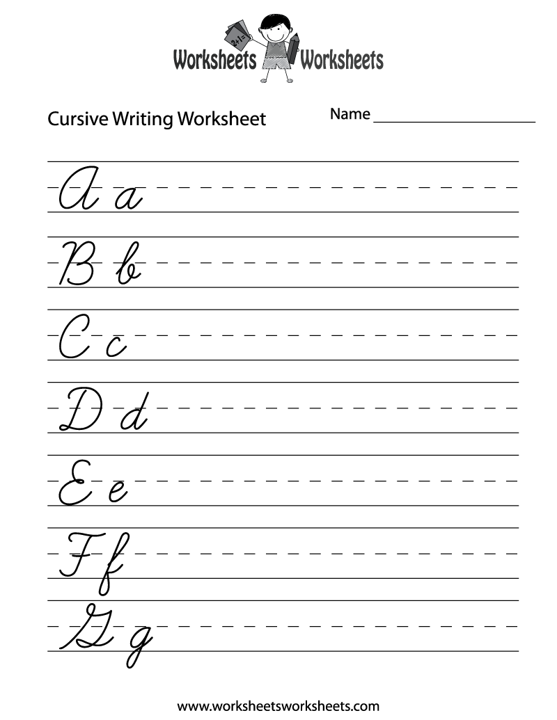 printable cursive writing worksheets