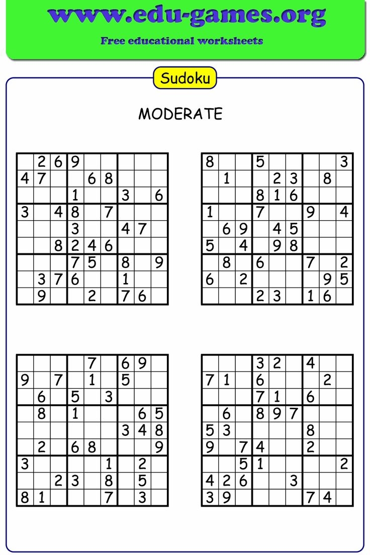 printable sudoku puzzles 4 per page