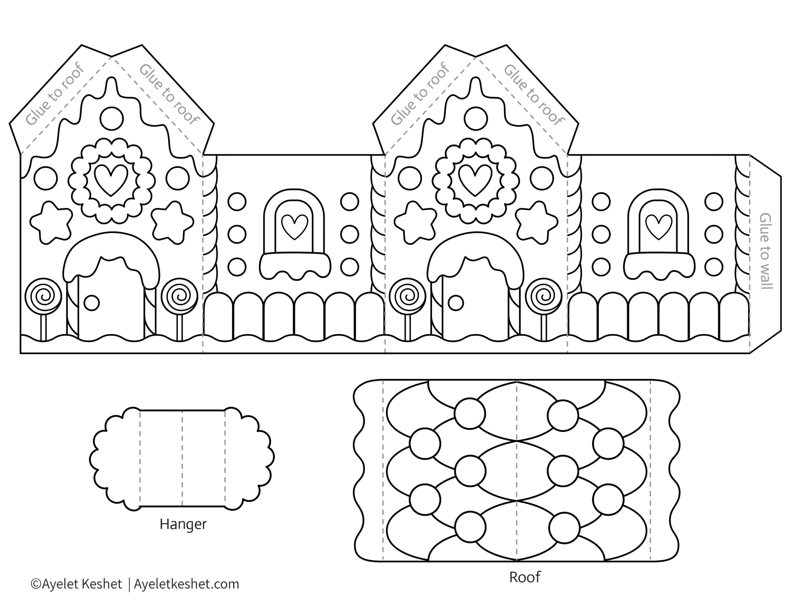 gingerbread house template printable pdf