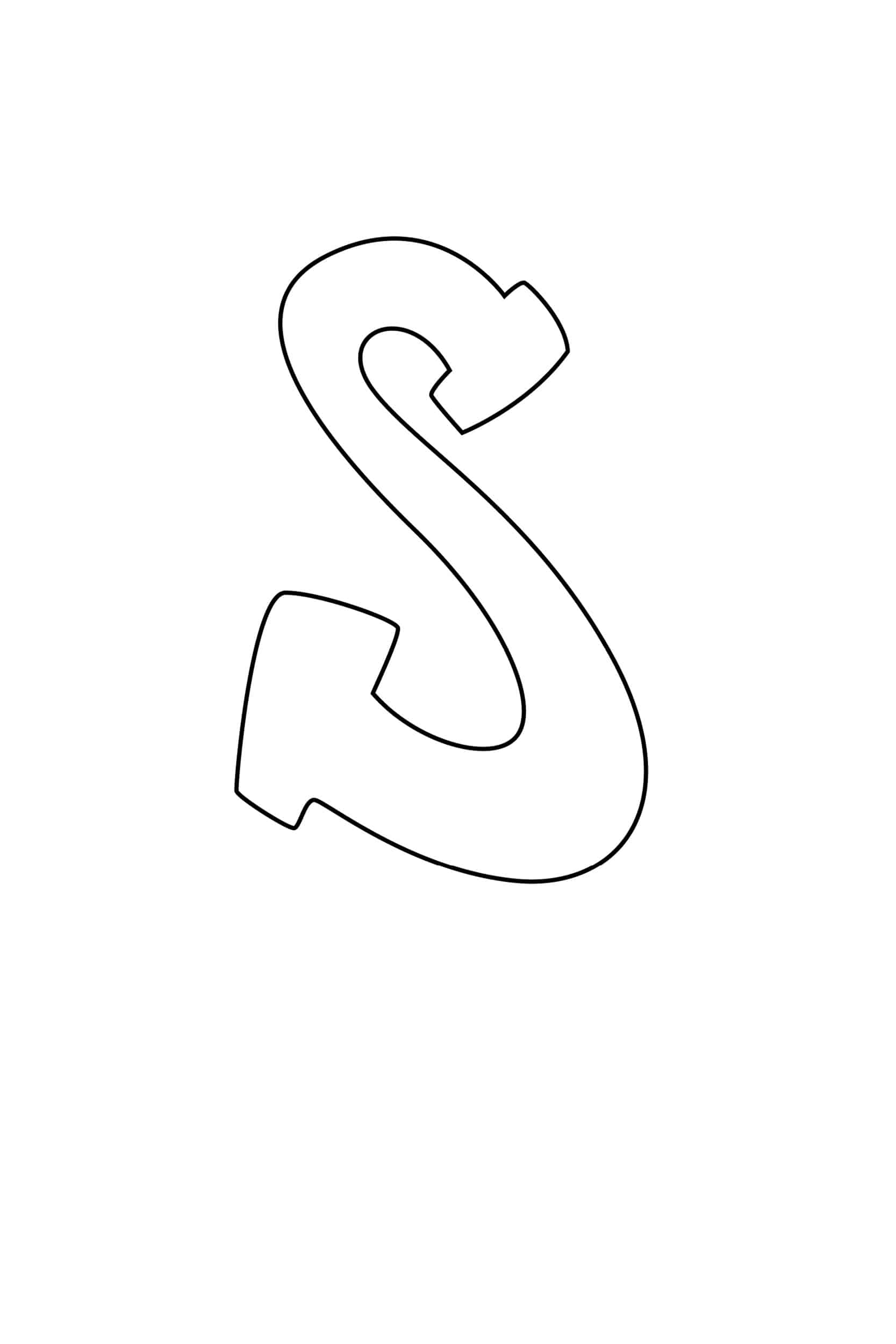 Graffiti Bubble Letter S Printable