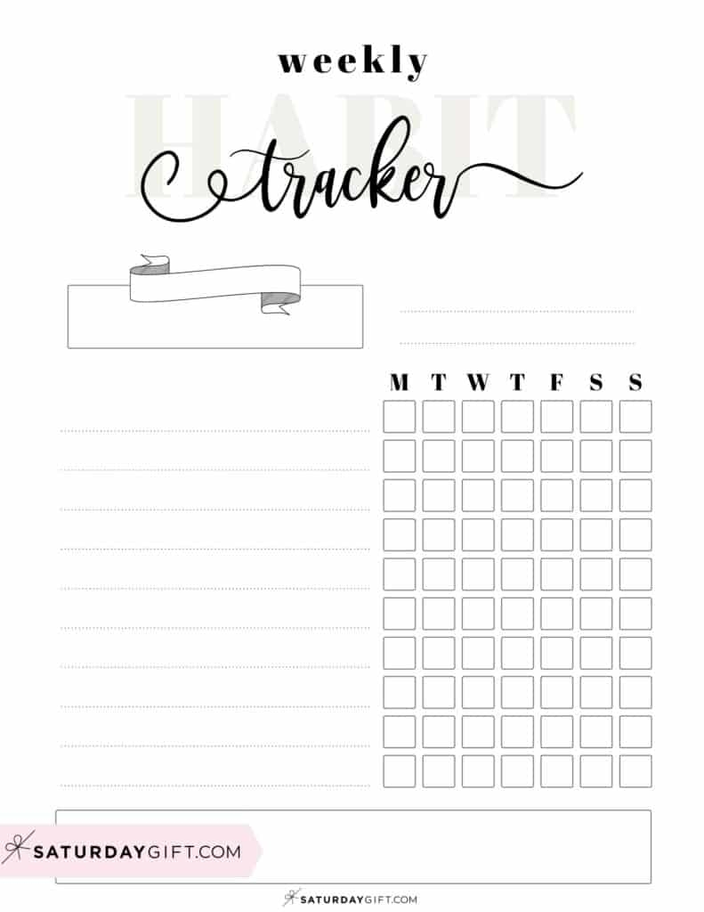 habit tracker printable free