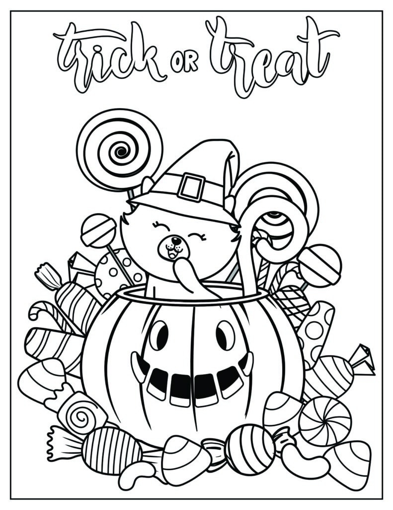 free printable halloween color sheets