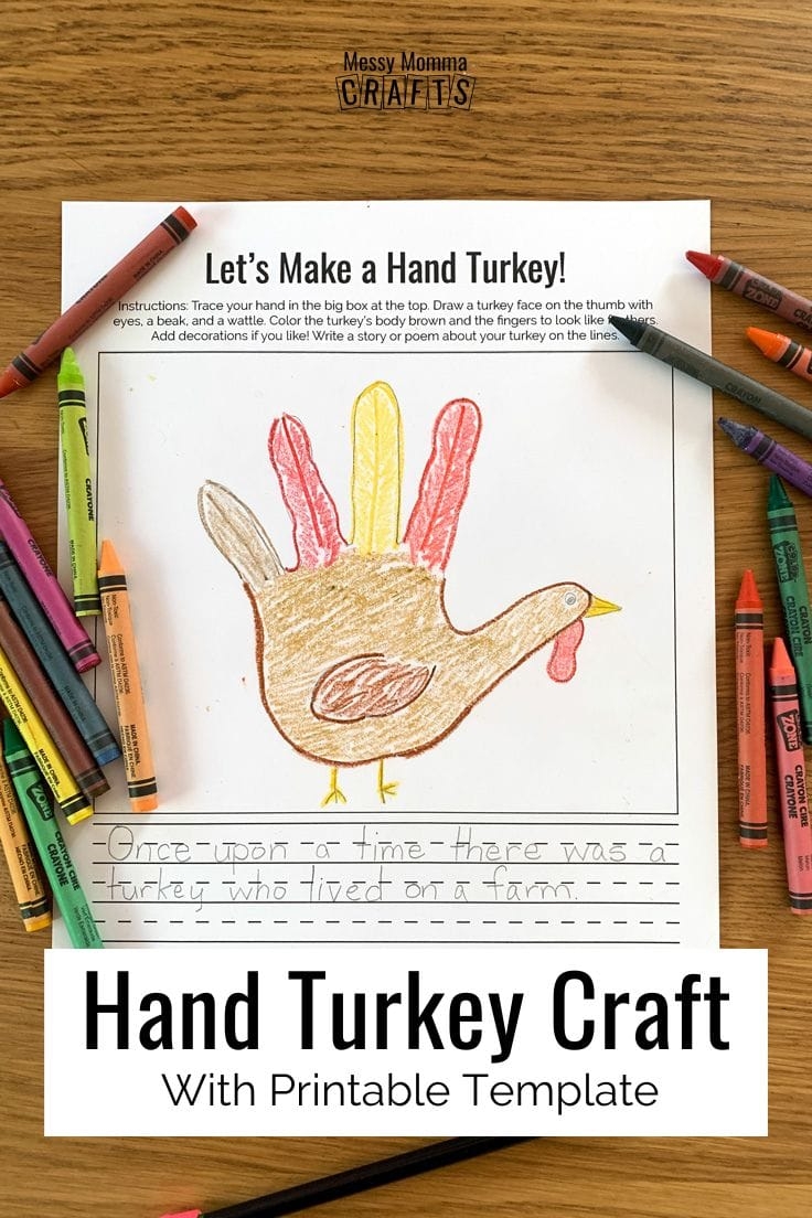 Hand Turkey Thanksgiving Craft With Printable Template