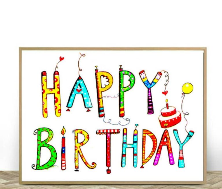 Happy Birthday Printable Sign Birthday Party Decor First Birthday Kids Decoration Tea Party INSTANT DOWNLOAD Etsy Israel