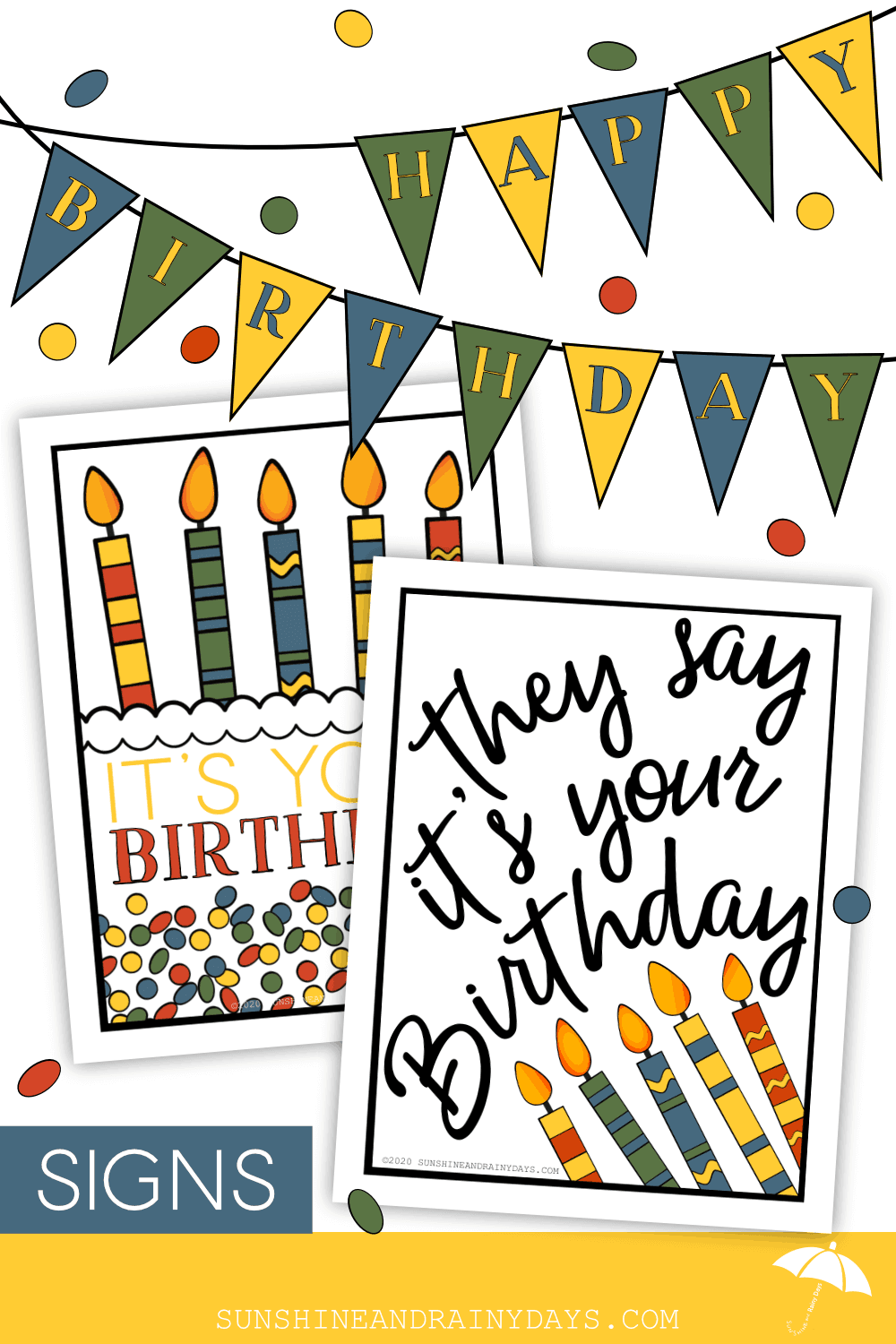 happy birthday printable sign