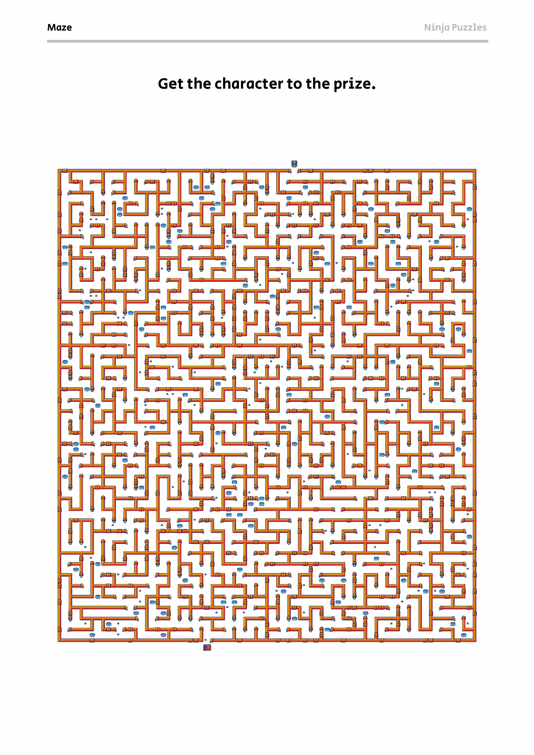 Hard Maze 12 Free Printable PDF Puzzle