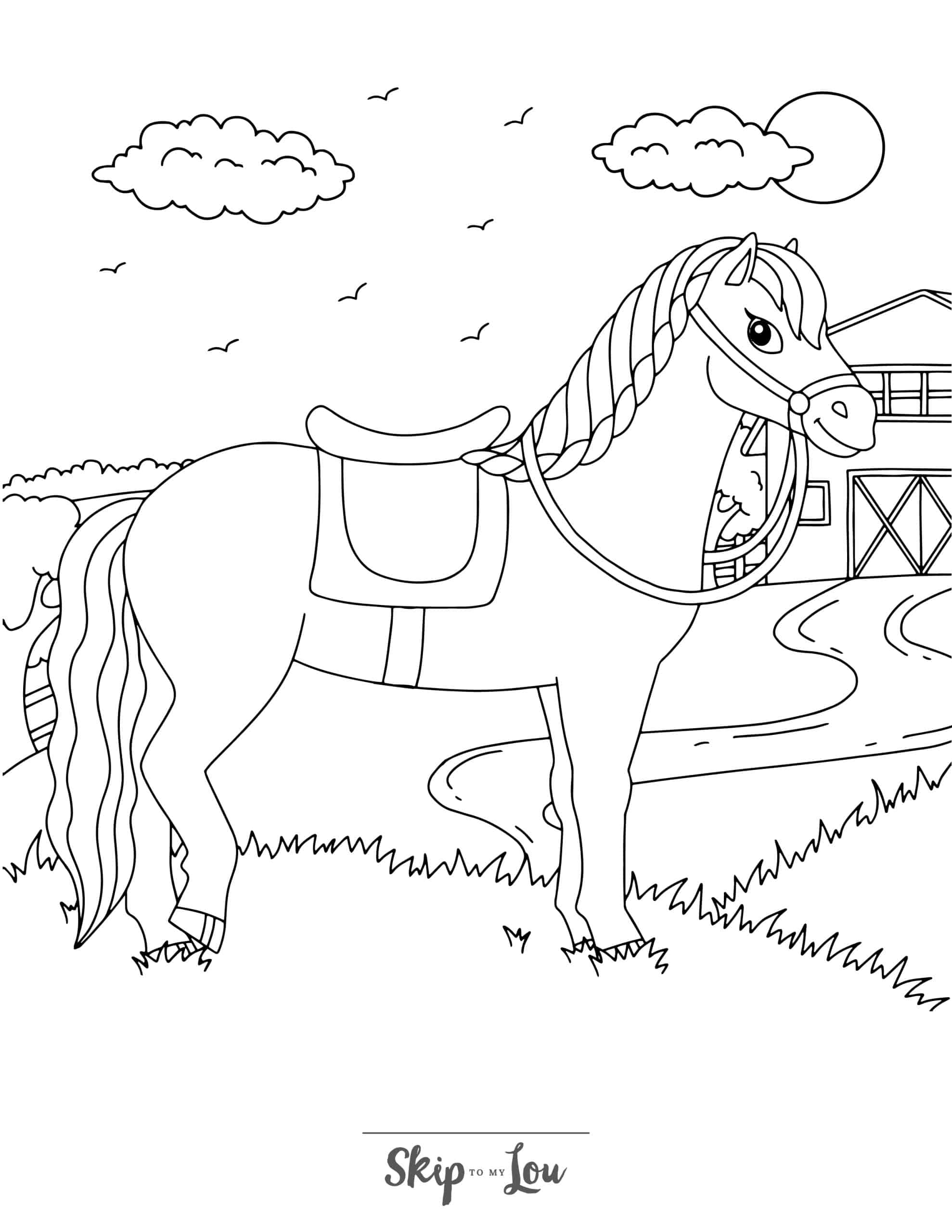 printable coloring pages horses