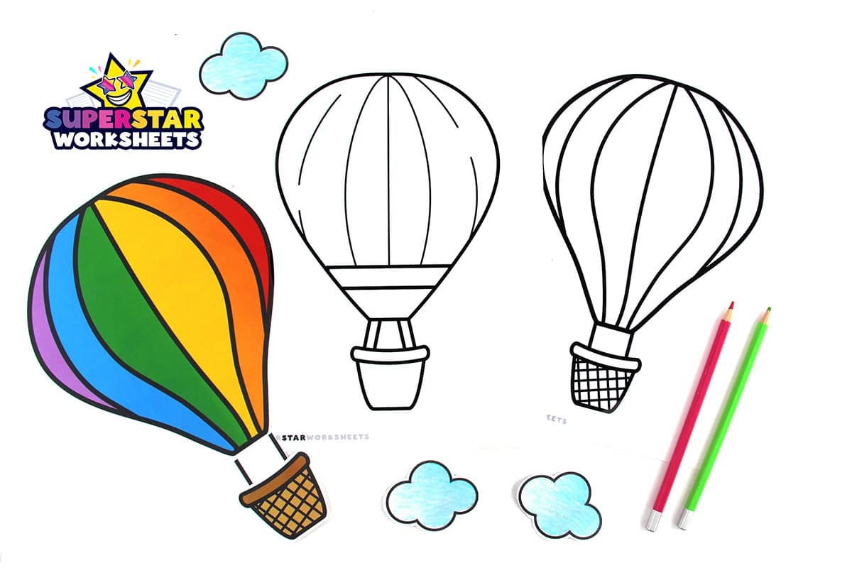 hot air balloon printable