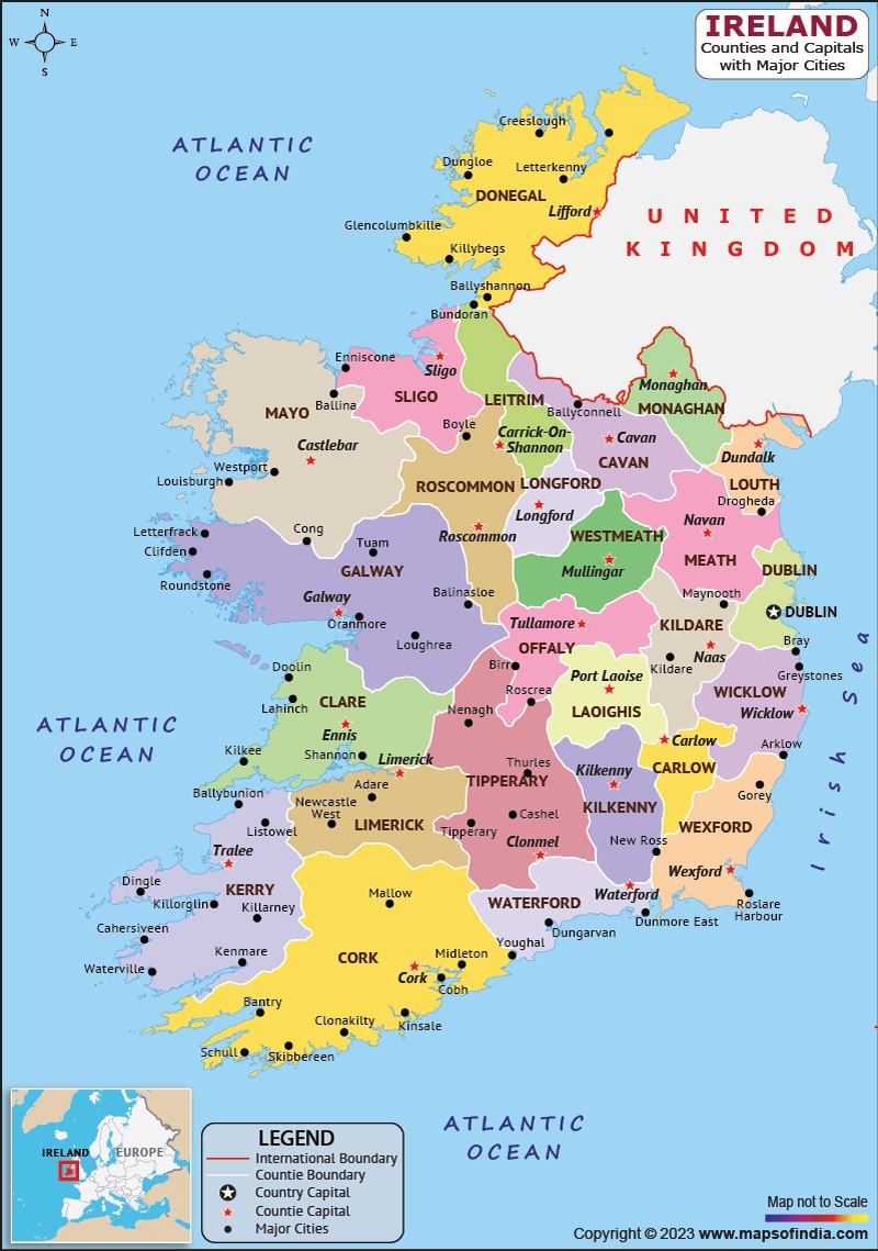 printable map of ireland
